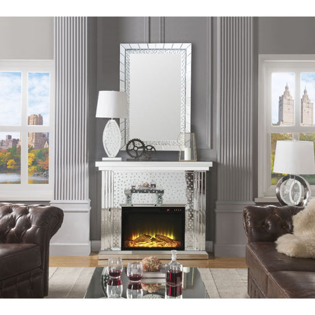Nysa Mirrored LED Electric Fireplace