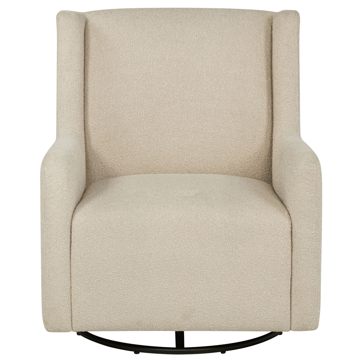 Serra Swivel Glider Chair - Sandy Beige Boucle for Nursery or Living Room – view 3