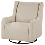 Serra Swivel Glider Chair - Sandy Beige Boucle for Nursery or Living Room – view 4