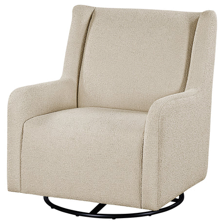 Serra Swivel Glider Chair - Sandy Beige Boucle for Nursery or Living Room – view 4