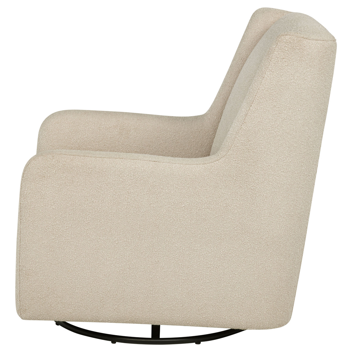 Serra Swivel Glider Chair - Sandy Beige Boucle for Nursery or Living Room – view 5