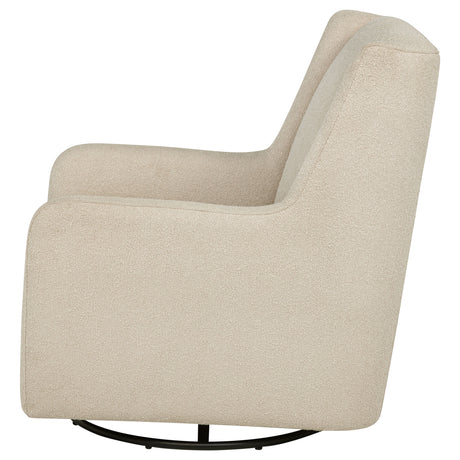 Serra Swivel Glider Chair - Sandy Beige Boucle for Nursery or Living Room – view 5