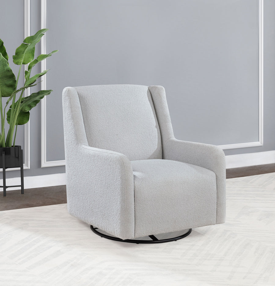 Serra Boucle Swivel Glider Accent Chair - 360-Degree Swivel Nursery & Living Room Chair in Dove Grey
