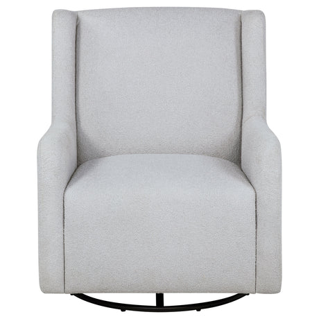 Serra Boucle Swivel Glider Accent Chair - 360-Degree Swivel Nursery & Living Room Chair in Dove Grey – view 3