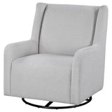 Serra Boucle Swivel Glider Accent Chair - 360-Degree Swivel Nursery & Living Room Chair in Dove Grey – view 4