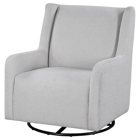 Serra Boucle Swivel Glider Accent Chair - 360-Degree Swivel Nursery & Living Room Chair in Dove Grey – view 4