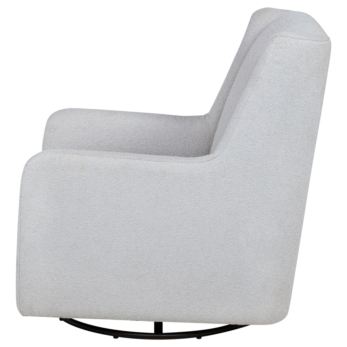 Serra Boucle Swivel Glider Accent Chair - 360-Degree Swivel Nursery & Living Room Chair in Dove Grey – view 5