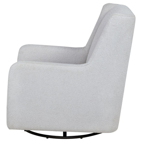 Serra Boucle Swivel Glider Accent Chair - 360-Degree Swivel Nursery & Living Room Chair in Dove Grey – view 5