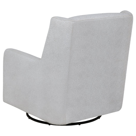 Serra Boucle Swivel Glider Accent Chair - 360-Degree Swivel Nursery & Living Room Chair in Dove Grey – view 6