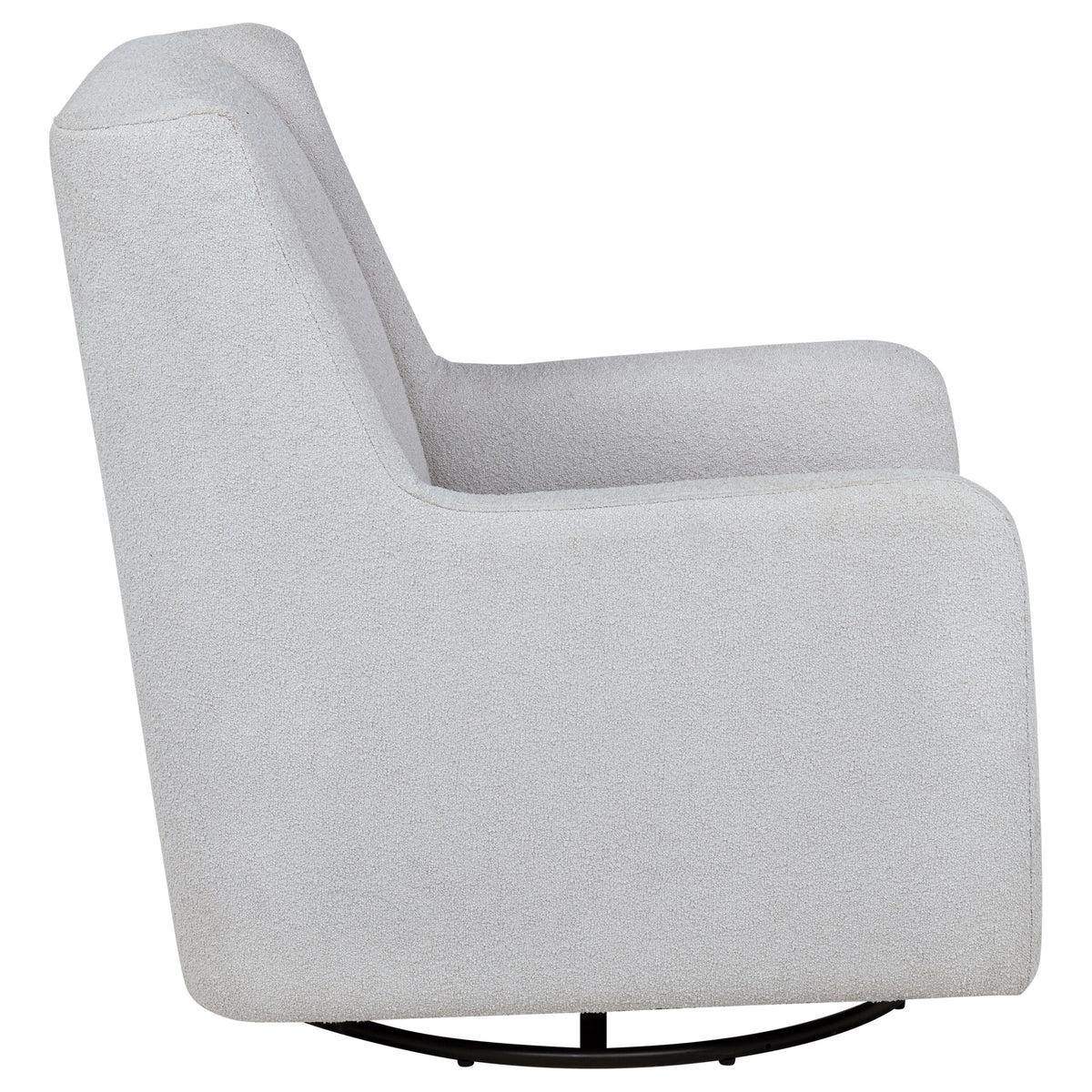 Serra Boucle Swivel Glider Accent Chair - 360-Degree Swivel Nursery & Living Room Chair in Dove Grey – view 9