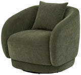Arnaud Swivel Barrel Accent Chair - Green Chenille with Loose Back Pillow – view 4