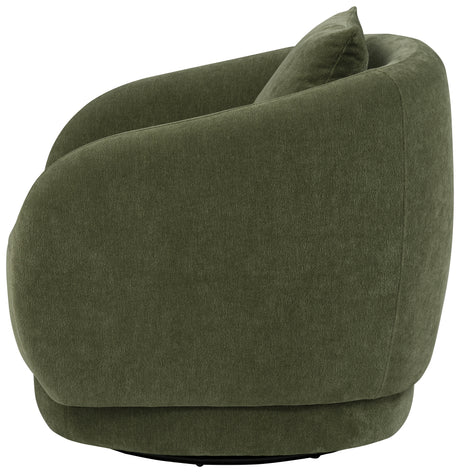 Arnaud Swivel Barrel Accent Chair - Green Chenille with Loose Back Pillow – view 5