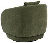 Arnaud Swivel Barrel Accent Chair - Green Chenille with Loose Back Pillow – view 6