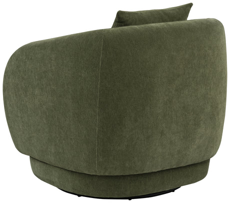 Arnaud Swivel Barrel Accent Chair - Green Chenille with Loose Back Pillow – view 6