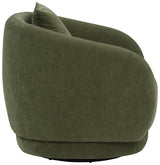 Arnaud Swivel Barrel Accent Chair - Green Chenille with Loose Back Pillow – view 7