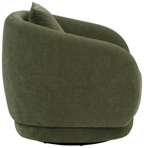 Arnaud Swivel Barrel Accent Chair - Green Chenille with Loose Back Pillow – view 7