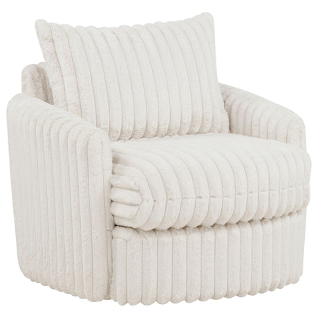 Sarco Channel-Tufted Corduroy Swivel Accent Chair - 