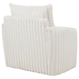 Sarco Channel-Tufted Corduroy Swivel Accent Chair - 360-Degree Swivel in Ivory – view 8