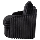 Sarco Channel-Tufted Swivel Accent Chair - Black Corduroy with 360-Degree Swivel – view 5