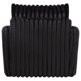 Sarco Channel-Tufted Swivel Accent Chair - Black Corduroy with 360-Degree Swivel – view 7