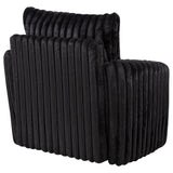 Sarco Channel-Tufted Swivel Accent Chair - Black Corduroy with 360-Degree Swivel – view 8
