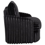 Sarco Channel-Tufted Swivel Accent Chair - Black Corduroy with 360-Degree Swivel – view 9