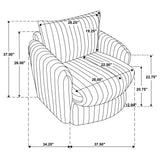 Sarco Channel-Tufted Swivel Accent Chair - Black Corduroy with 360-Degree Swivel – view 11