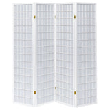 Roberto 4-Panel Shoji-Style Room Divider - White Grid Frame with Fabric Panels – view 3