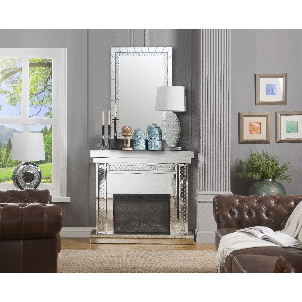 Nysa Mirrored LED Electric Fireplace