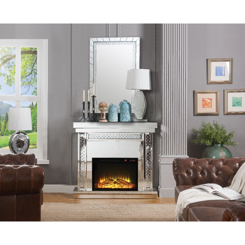Nysa Mirrored LED Electric Fireplace