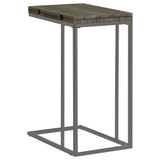 Pedro Expandable C-Shaped Side Table - Fold-Out Top in Weathered Grey with Black Nickel Base – view 8