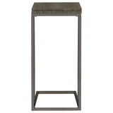Pedro Expandable C-Shaped Side Table - Fold-Out Top in Weathered Grey with Black Nickel Base – view 10