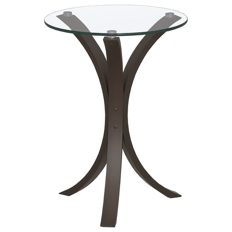 Edgar Round Glass Top Side Table