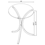 Eloise Round Glass Top Side Table - Curved Polished Chrome Base, Modern Accent Table – view 3