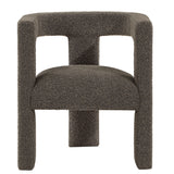 Petra Curved Boucle Accent Chair - Fully Upholstered Sculptural Silhouette in Chocolate Brown – view 3