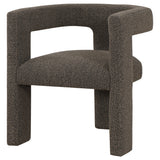 Petra Curved Boucle Accent Chair - Fully Upholstered Sculptural Silhouette in Chocolate Brown – view 4