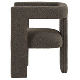 Petra Curved Boucle Accent Chair - Fully Upholstered Sculptural Silhouette in Chocolate Brown – view 5