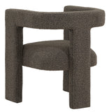 Petra Curved Boucle Accent Chair - Fully Upholstered Sculptural Silhouette in Chocolate Brown – view 6