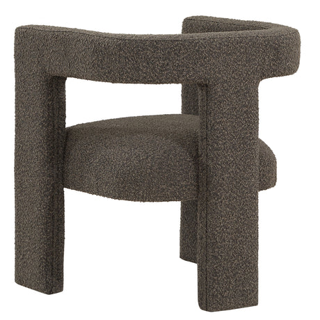 Petra Curved Boucle Accent Chair - Fully Upholstered Sculptural Silhouette in Chocolate Brown – view 6