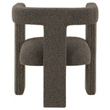 Petra Curved Boucle Accent Chair - Fully Upholstered Sculptural Silhouette in Chocolate Brown – view 7