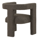 Petra Curved Boucle Accent Chair - Fully Upholstered Sculptural Silhouette in Chocolate Brown – view 8