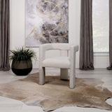 Petra Boucle Accent Chair - Curved Sculptural Silhouette in White – view 1
