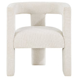 Petra Boucle Accent Chair - Curved Sculptural Silhouette in White – view 3