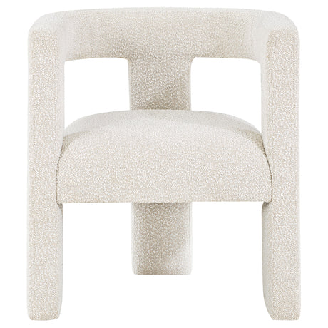 Petra Boucle Accent Chair - Curved Sculptural Silhouette in White – view 3