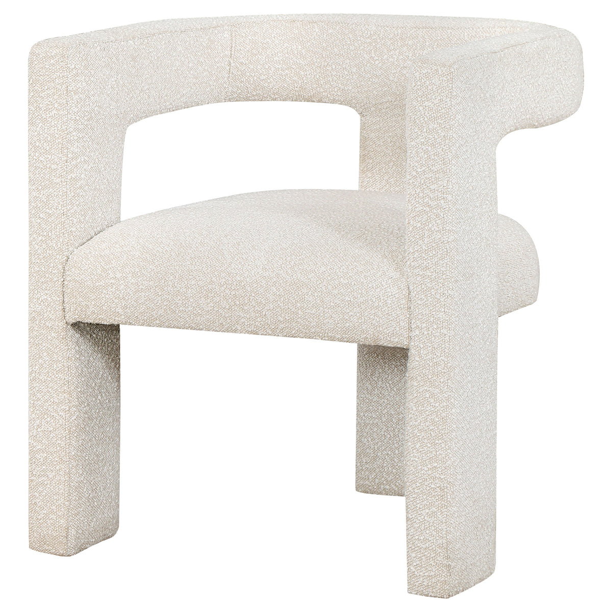 Petra Boucle Accent Chair - Curved Sculptural Silhouette in White – view 4