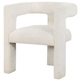 Petra Boucle Accent Chair - Curved Sculptural Silhouette in White – view 4