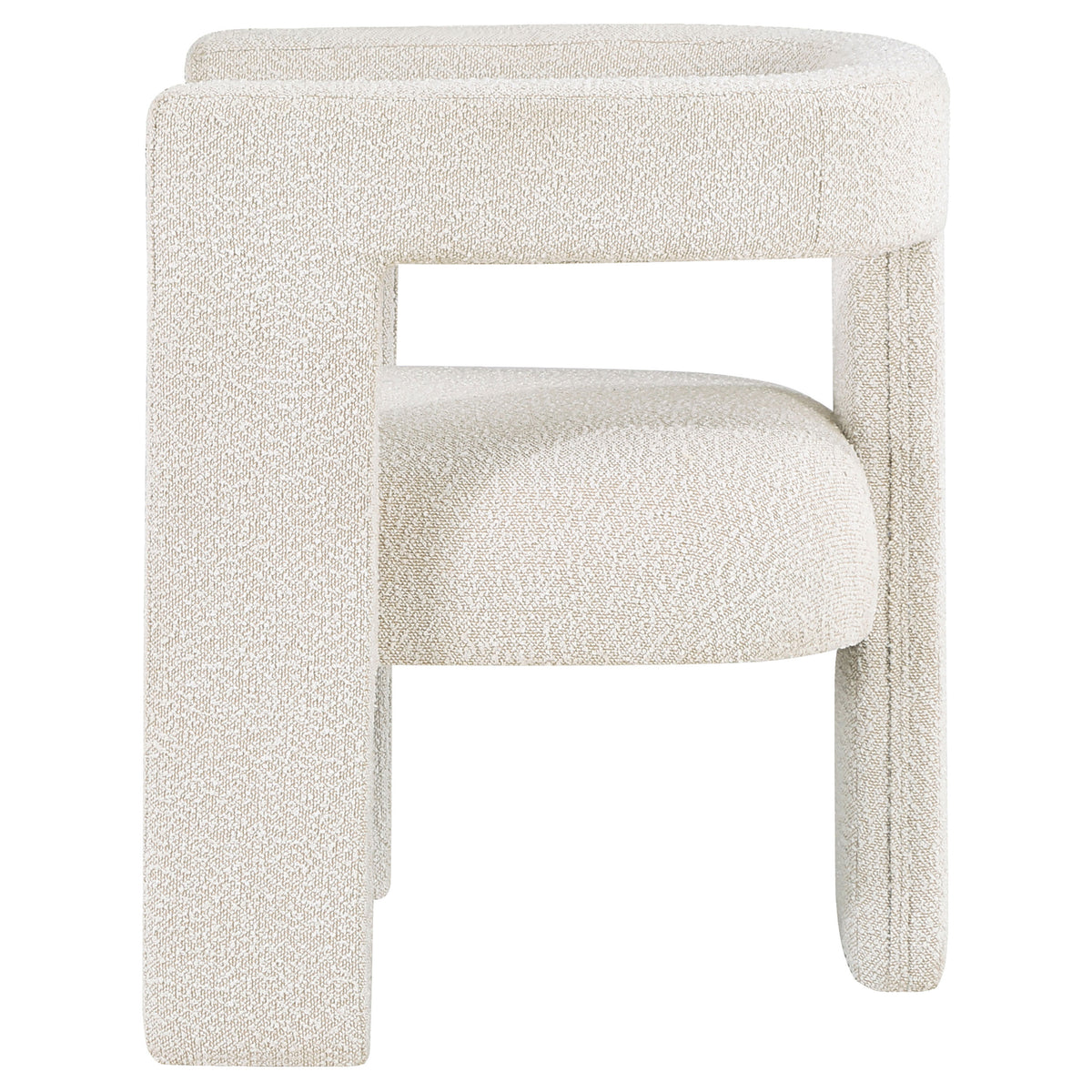 Petra Boucle Accent Chair - Curved Sculptural Silhouette in White – view 5