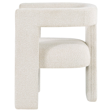 Petra Boucle Accent Chair - Curved Sculptural Silhouette in White – view 5