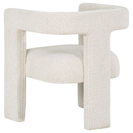 Petra Boucle Accent Chair - Curved Sculptural Silhouette in White – view 6