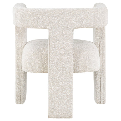 Petra Boucle Accent Chair - Curved Sculptural Silhouette in White – view 7